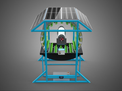 SOLAR PANEL IOT ROTARY HYDROPONIC GARDEN PLANT FARM SYSTEM WHEEL 3D 模型