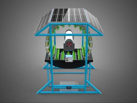 SOLAR PANEL IOT ROTARY HYDROPONIC GARDEN PLANT FARM SYSTEM WHEEL 3D Model