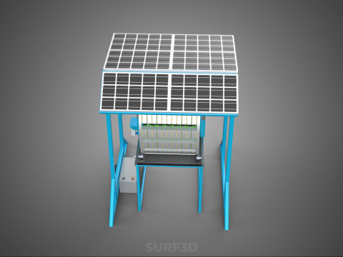SOLAR PANEL IOT ROTARY HYDROPONIC GARDEN PLANT FARM SYSTEM WHEEL 3D Modell
