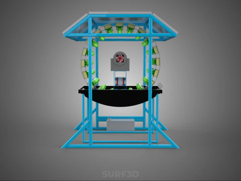SOLAR PANEL IOT ROTARY HYDROPONIC GARDEN PLANT FARM SYSTEM WHEEL 3D Model