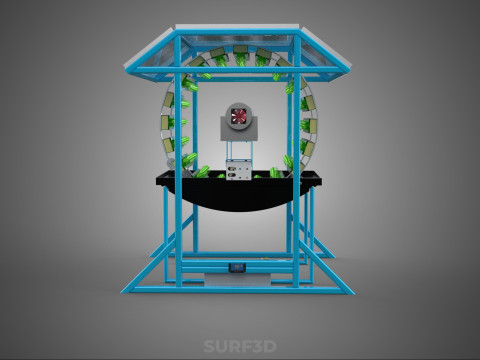 SOLAR PANEL IOT ROTARY HYDROPONIC GARDEN PLANT FARM SYSTEM WHEEL 3D Modell