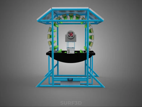 SOLAR PANEL IOT ROTARY HYDROPONIC GARDEN PLANT FARM SYSTEM WHEEL 3D Model