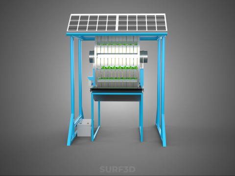 SOLAR PANEL IOT ROTARY HYDROPONIC GARDEN PLANT FARM SYSTEM WHEEL 3D Modell