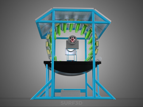 SOLAR PANEL IOT ROTARY HYDROPONIC GARDEN PLANT FARM SYSTEM WHEEL 3D Modell