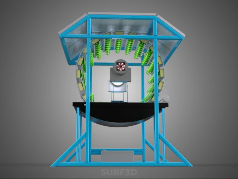 SOLAR PANEL IOT ROTARY HYDROPONIC GARDEN PLANT FARM SYSTEM WHEEL 3D Model
