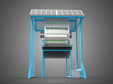 SOLAR PANEL IOT ROTARY HYDROPONIC GARDEN PLANT FARM SYSTEM WHEEL 3D Model