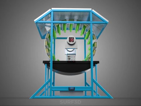 SOLAR PANEL IOT ROTARY HYDROPONIC GARDEN PLANT FARM SYSTEM WHEEL 3D Model
