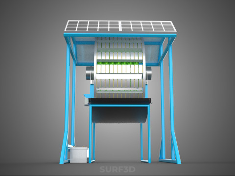 SOLAR PANEL IOT ROTARY HYDROPONIC GARDEN PLANT FARM SYSTEM WHEEL 3D Modell