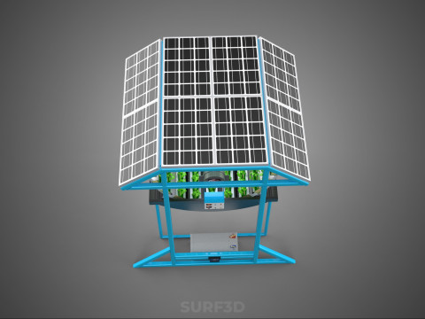 SOLAR PANEL IOT ROTARY HYDROPONIC GARDEN PLANT FARM SYSTEM WHEEL 3D Modell