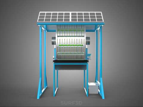 SOLAR PANEL IOT ROTARY HYDROPONIC GARDEN PLANT FARM SYSTEM WHEEL 3D Modell