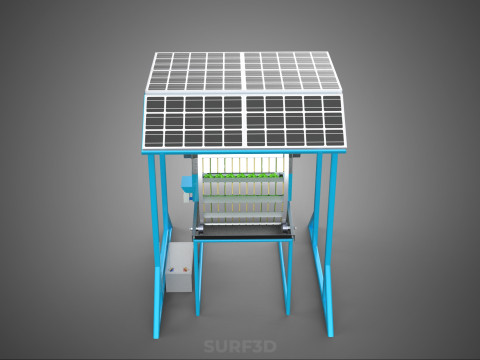 SOLAR PANEL IOT ROTARY HYDROPONIC GARDEN PLANT FARM SYSTEM WHEEL 3D Modell