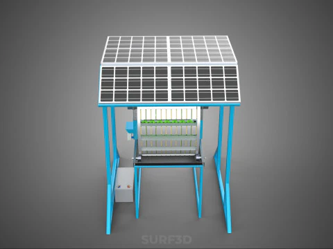 SOLAR PANEL IOT ROTARY HYDROPONIC GARDEN PLANT FARM SYSTEM WHEEL 3D Model