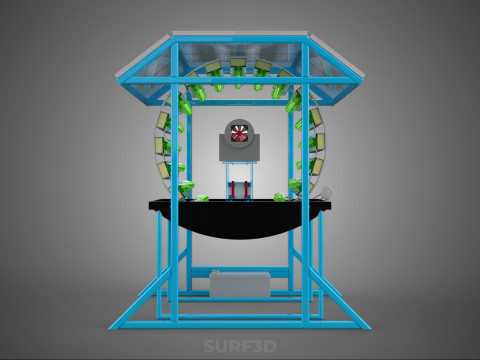 SOLAR PANEL IOT ROTARY HYDROPONIC GARDEN PLANT FARM SYSTEM WHEEL 3D Modell
