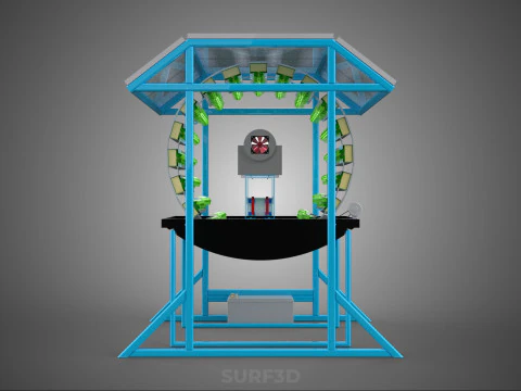 SOLAR PANEL IOT ROTARY HYDROPONIC GARDEN PLANT FARM SYSTEM WHEEL 3D Model