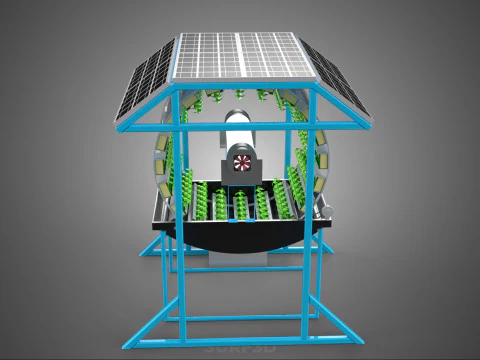 SOLAR PANEL IOT ROTARY HYDROPONIC GARDEN PLANT FARM SYSTEM WHEEL 3D Model