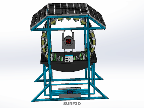 SOLAR PANEL IOT ROTARY HYDROPONIC GARDEN PLANT FARM SYSTEM WHEEL 3D Modell