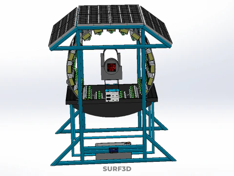 SOLAR PANEL IOT ROTARY HYDROPONIC GARDEN PLANT FARM SYSTEM WHEEL 3D Model