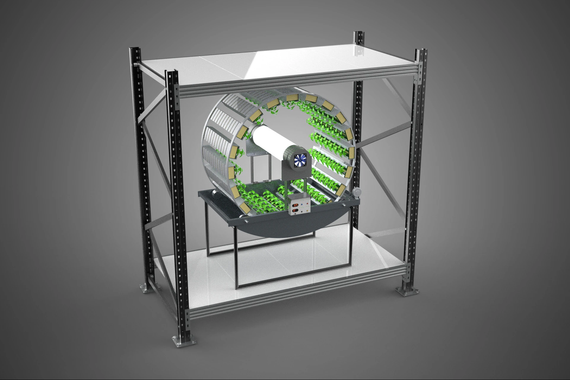 SHELF RACK ROTARY HYDROPONIC SPIN GARDEN PLANT FARM SYSTEM WHEEL 3D Model .c4d .max .obj .3ds .fbx .stl .blend