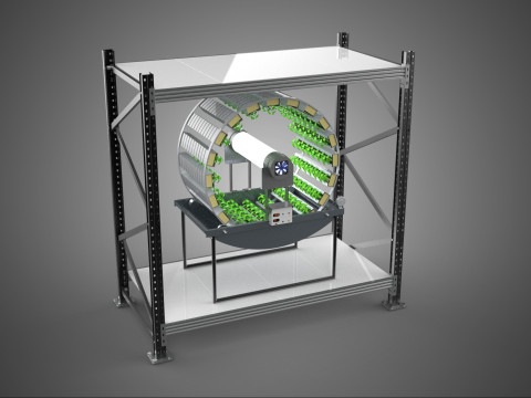 SHELF RACK ROTARY HYDROPONIC SPIN GARDEN PLANT FARM SYSTEM WHEEL Model 3D