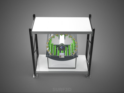 SHELF RACK ROTARY HYDROPONIC SPIN GARDEN PLANT FARM SYSTEM WHEEL 3D Model
