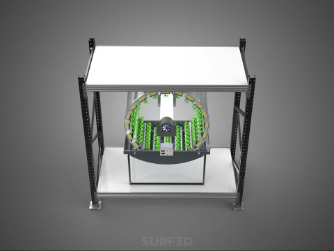 SHELF RACK ROTARY HYDROPONIC SPIN GARDEN PLANT FARM SYSTEM WHEEL 3D Model