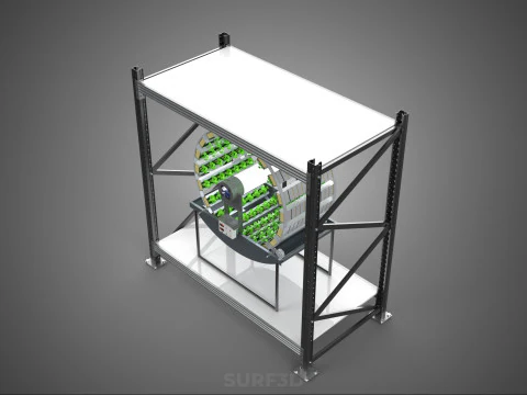 SHELF RACK ROTARY HYDROPONIC SPIN GARDEN PLANT FARM SYSTEM WHEEL 3D Model