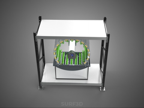 SHELF RACK ROTARY HYDROPONIC SPIN GARDEN PLANT FARM SYSTEM WHEEL 3D Model