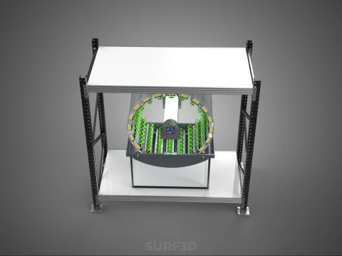 SHELF RACK ROTARY HYDROPONIC SPIN GARDEN PLANT FARM SYSTEM WHEEL 3D Model
