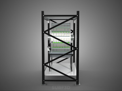 SHELF RACK ROTARY HYDROPONIC SPIN GARDEN PLANT FARM SYSTEM WHEEL 3D Model