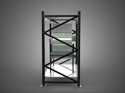 SHELF RACK ROTARY HYDROPONIC SPIN GARDEN PLANT FARM SYSTEM WHEEL 3D Model