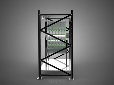 SHELF RACK ROTARY HYDROPONIC SPIN GARDEN PLANT FARM SYSTEM WHEEL 3D Model