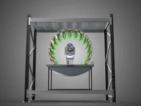 SHELF RACK ROTARY HYDROPONIC SPIN GARDEN PLANT FARM SYSTEM WHEEL 3D Model