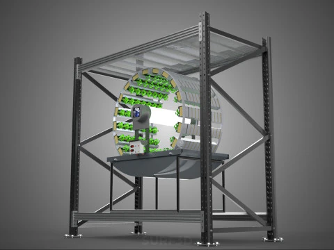SHELF RACK ROTARY HYDROPONIC SPIN GARDEN PLANT FARM SYSTEM WHEEL 3D Model