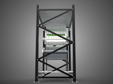SHELF RACK ROTARY HYDROPONIC SPIN GARDEN PLANT FARM SYSTEM WHEEL 3D Model