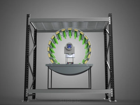 SHELF RACK ROTARY HYDROPONIC SPIN GARDEN PLANT FARM SYSTEM WHEEL 3D Model