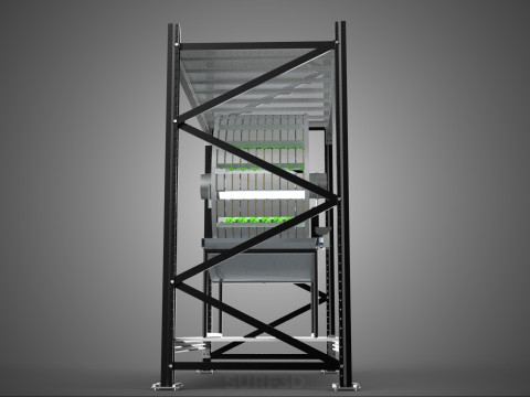 SHELF RACK ROTARY HYDROPONIC SPIN GARDEN PLANT FARM SYSTEM WHEEL 3D Model
