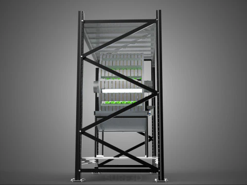 SHELF RACK ROTARY HYDROPONIC SPIN GARDEN PLANT FARM SYSTEM WHEEL 3D Model