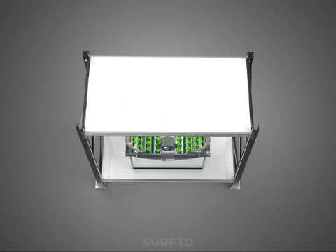 SHELF RACK ROTARY HYDROPONIC SPIN GARDEN PLANT FARM SYSTEM WHEEL 3D Model