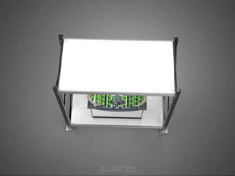 SHELF RACK ROTARY HYDROPONIC SPIN GARDEN PLANT FARM SYSTEM WHEEL 3D Model