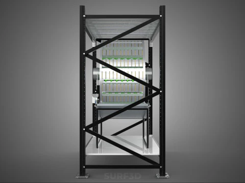 SHELF RACK ROTARY HYDROPONIC SPIN GARDEN PLANT FARM SYSTEM WHEEL 3D Model