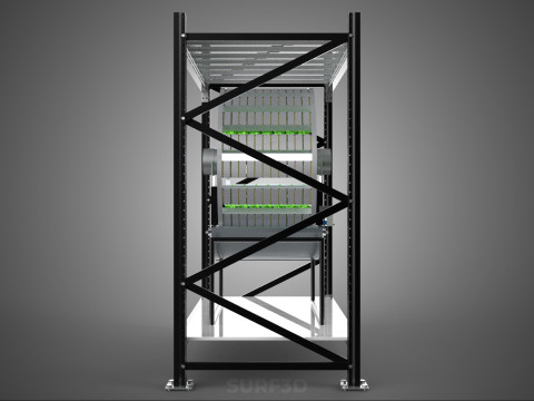 SHELF RACK ROTARY HYDROPONIC SPIN GARDEN PLANT FARM SYSTEM WHEEL 3D Model