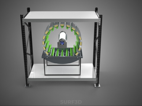 SHELF RACK ROTARY HYDROPONIC SPIN GARDEN PLANT FARM SYSTEM WHEEL 3D Model