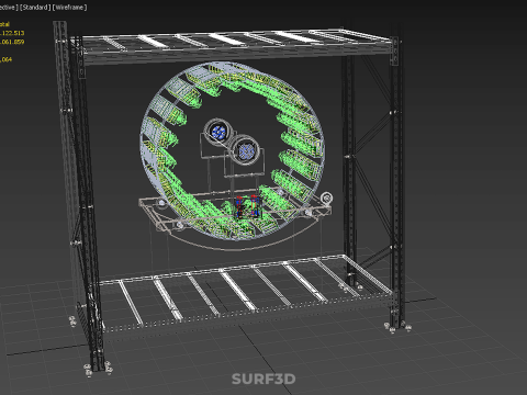 SHELF RACK ROTARY HYDROPONIC SPIN GARDEN PLANT FARM SYSTEM WHEEL 3D Model