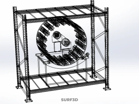 SHELF RACK ROTARY HYDROPONIC SPIN GARDEN PLANT FARM SYSTEM WHEEL 3D Model