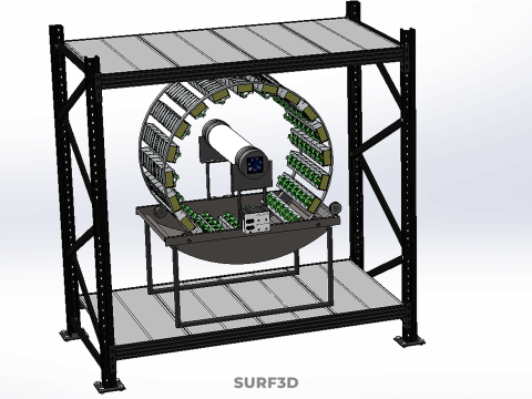 SHELF RACK ROTARY HYDROPONIC SPIN GARDEN PLANT FARM SYSTEM WHEEL 3D Model