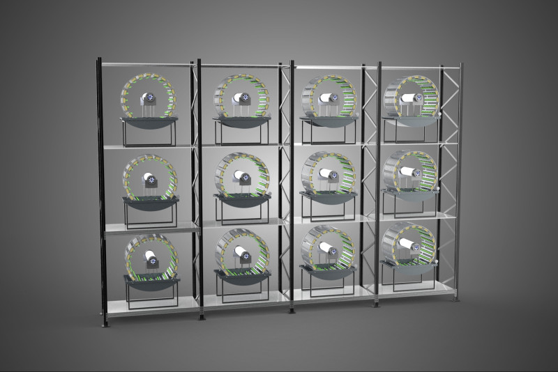 VERTICAL SHELF RACK TRAY ROTARY HYDROPONIC PLANT GARDEN TOWER 3D 模型 .c4d .max .obj .3ds .fbx .stl .blend 