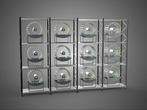 VERTICAL SHELF RACK TRAY ROTARY HYDROPONIC PLANT GARDEN TOWER Model 3D