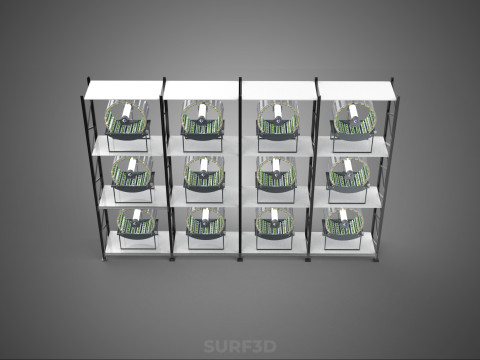 VERTICAL SHELF RACK TRAY ROTARY HYDROPONIC PLANT GARDEN TOWER 3D 模型