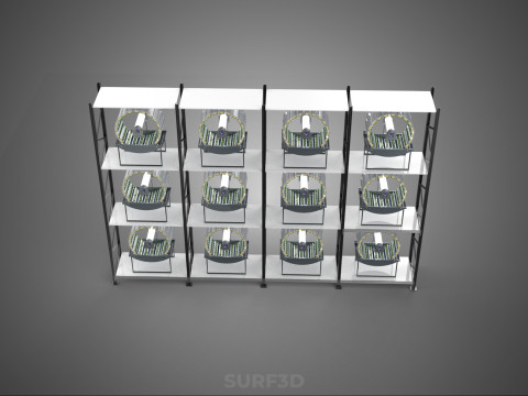 VERTICAL SHELF RACK TRAY ROTARY HYDROPONIC PLANT GARDEN TOWER 3D 模型