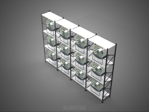 VERTICAL SHELF RACK TRAY ROTARY HYDROPONIC PLANT GARDEN TOWER 3D 模型
